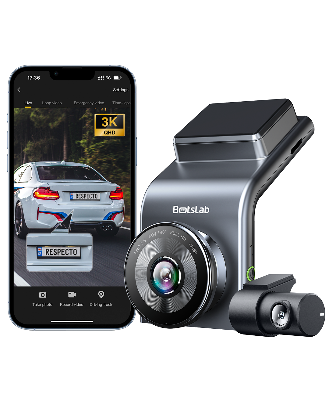 ვიდეო რეგისტრატორი G300H Pro (ორი კამერით 3K)
